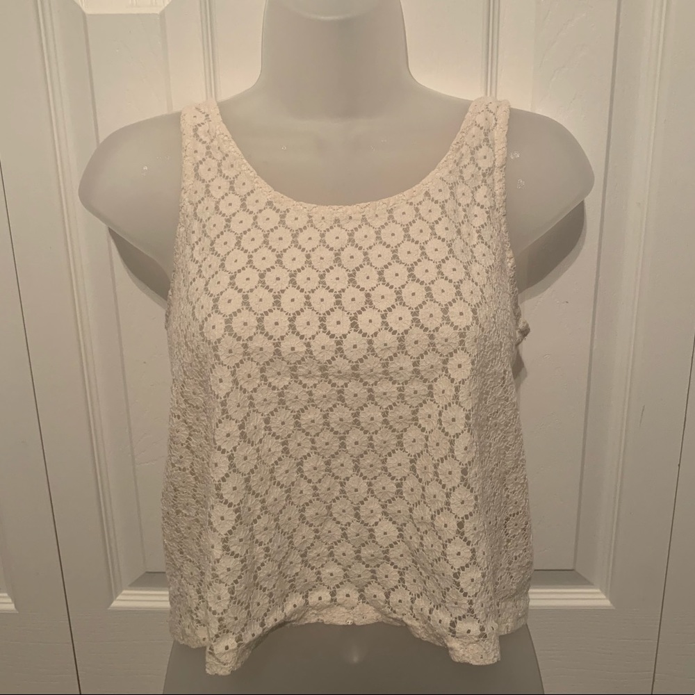 cream cropped tank top
